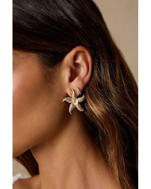 Lulus Brown Detta Starfish Earrings