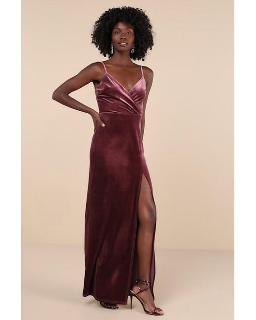 Lulus Multicolor Graceful Glamour Velvet Surplice Maxi Dress