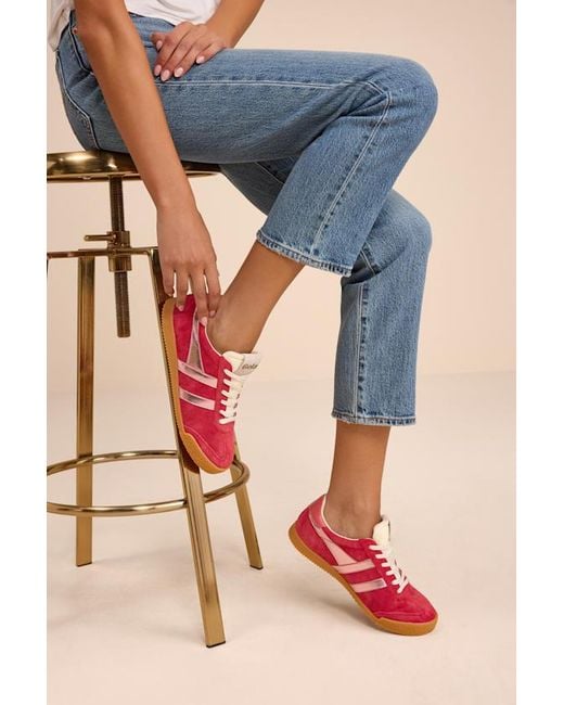 Gola Blue Elan Glitz And Suede Leather Lace-Up Sneakers
