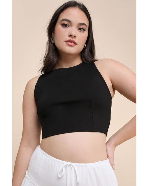 Lulus Black Let's Tie It Tie-Back Cropped Tank Top