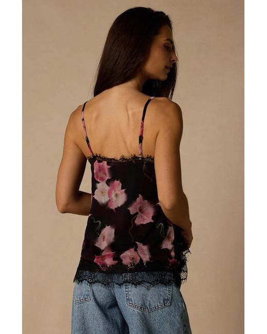 Lulus Brown Dulsia Multi Floral Lace Cami Top