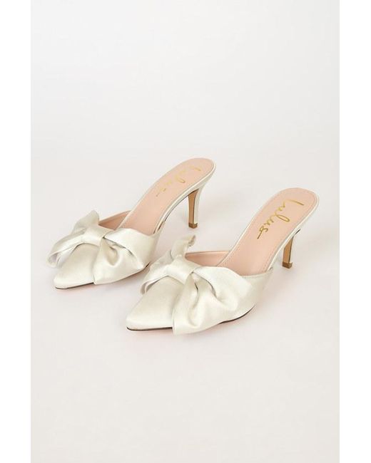 Lulus Brown Lyle Satin Pointed-Toe Mules