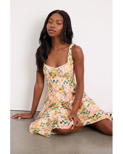 Lush Multicolor Anisa Print Sleeveless Midi Dress