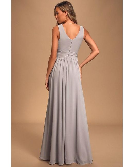 Lulus Brown Thoughts Of Hue Light Surplice Maxi Dress