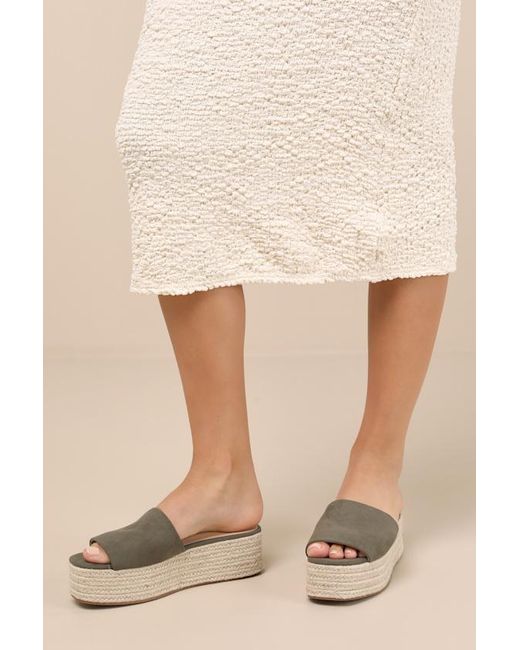 Lulus Natural O'Ahu 2 Suede Espadrille Platforms