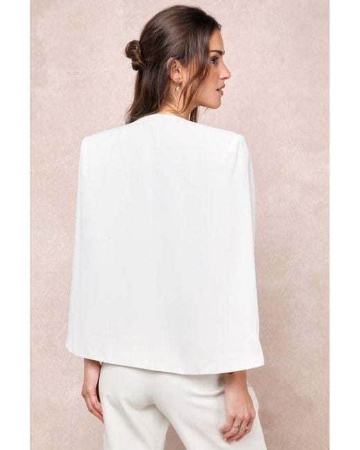Lulus White Voguish Charm Split Sleeve Blazer Cape