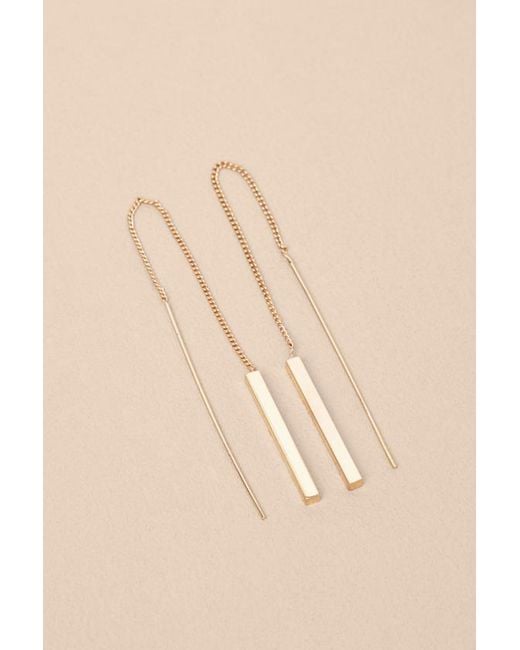 Lulus Brown Keep It Chic Threader Earrings