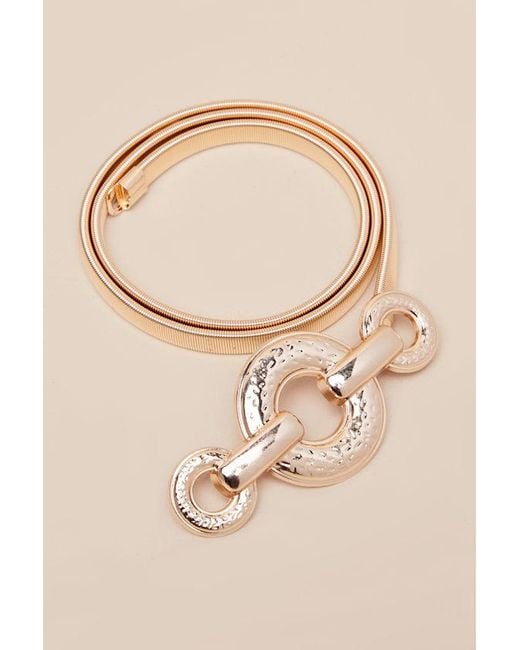 Lulus White Arnona Hammered Geometric Chain Belt