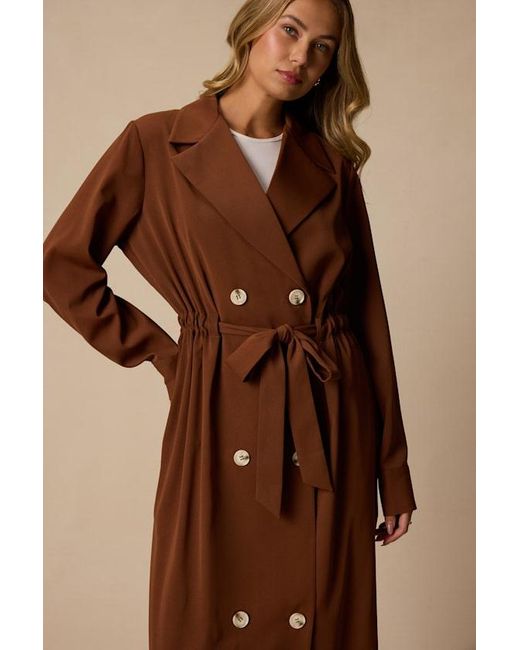 Lulus Brown Breanna Trench Coat