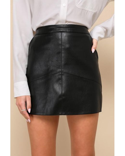 Lulus Black Harley Vegan Leather Mini Skirt