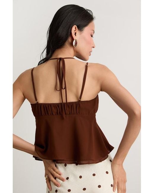 Lulus Brown Yasha Tie-Front Babydoll Cami Top