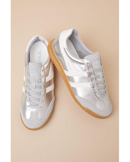 Gola White Torpedo Glimmer And Off Leather Lace-Up Sneakers