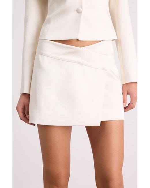 Lulus White Harris Satin Low-Rise Mini Skirt