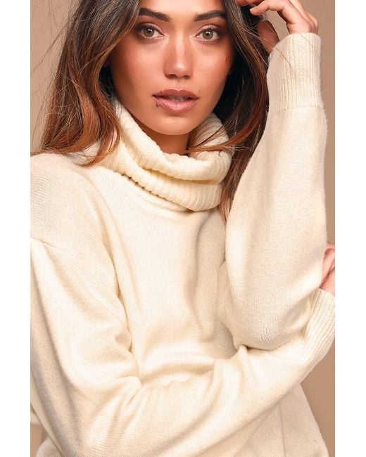 Lulus Natural Amazing Memories Turtleneck Sweater