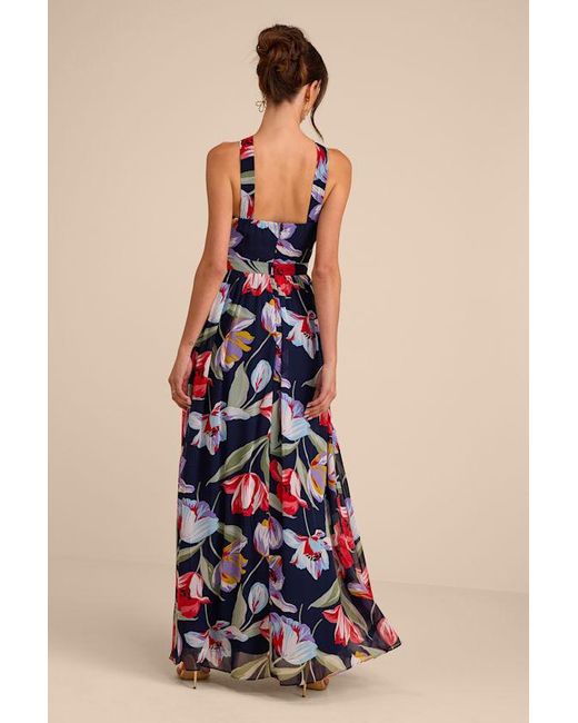 Lulus Blue Lilja Floral Print Maxi Dress