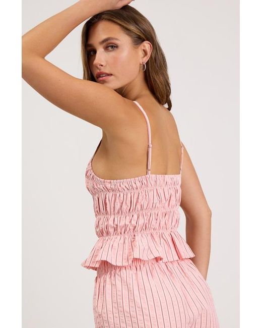 Lulus Pink Christa Striped Smocked Tank Top