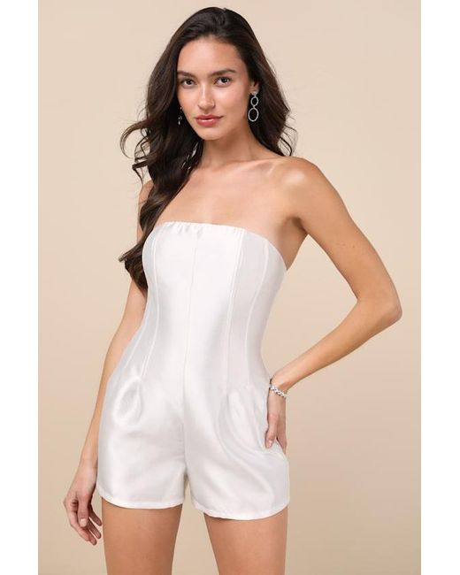 Lulus Natural Dayvon Strapless Romper