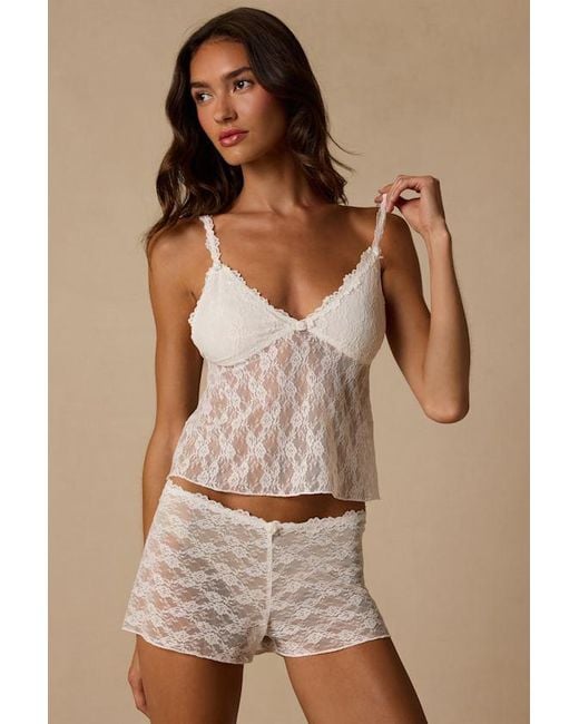 Lulus Natural Romantasy Lace Lingerie Pajama Set