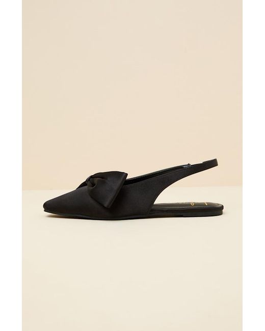 Lulus Natural Kyleigh Satin Bow Slingback Flats