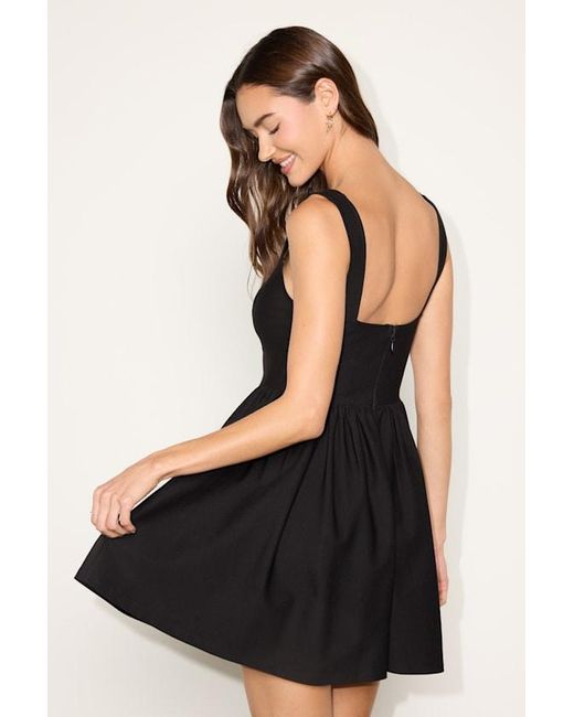 Lulus Black Gazelle Ponte Knit Skater Mini Dress