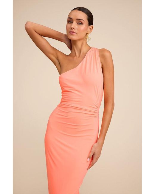 Lulus Natural Cressida Slinky Knit One-Shoulder Mermaid Maxi Dress