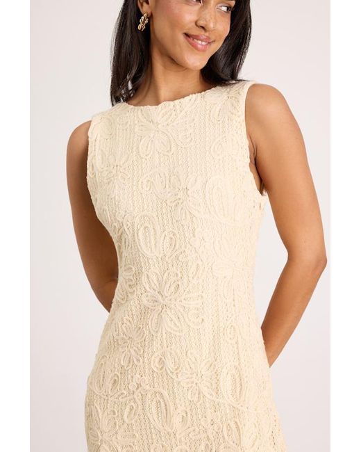 Lulus Natural Fenicia Cream Abstract Floral Embroidered Mini Dress