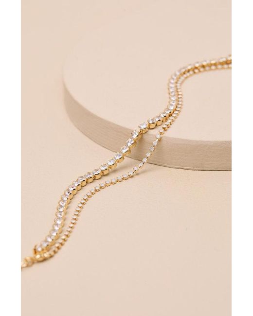 Lulus Natural Sersah Cubic Zirconia Layered Tennis Bracelet