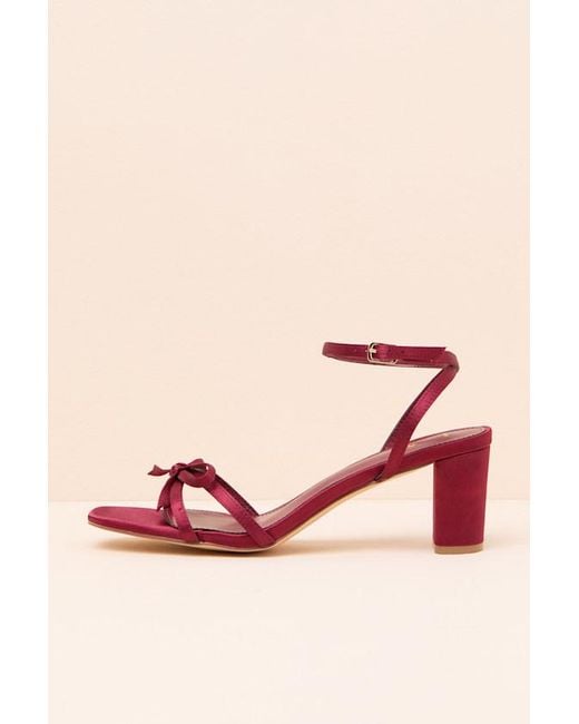Lulus Natural Rezzy Satin Bow Ankle Strap High Heel Sandals