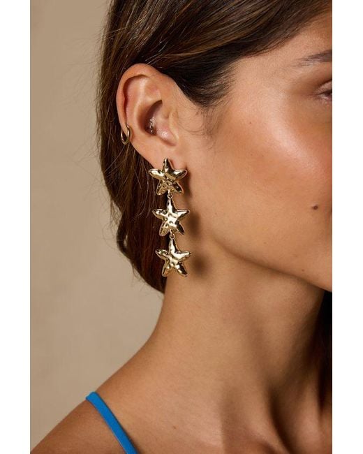 Lulus Blue Damietta Starfish Drop Earrings