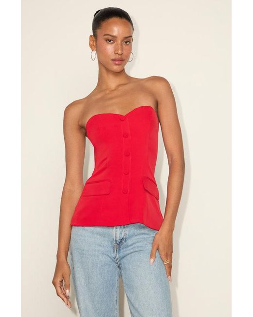 Lulus Red Kylina Ponte Knit Strapless Top