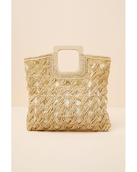Lulus Brown Kenley Raffia Tote Bag