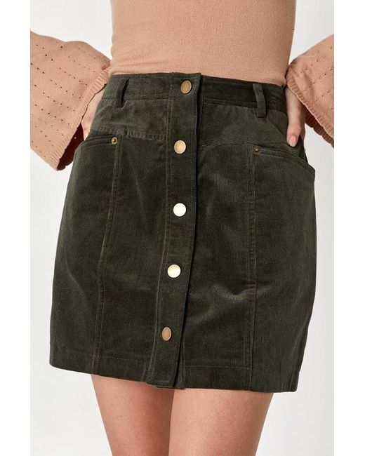 Lulus Green Charming Feeling Corduroy Mini Skirt