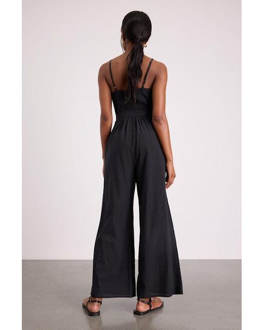Lulus Blue Messina Striped Wide-Leg Jumpsuit