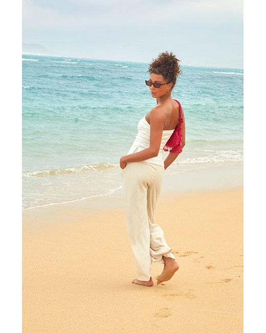 Lulus White Effortless Mentality Pleated Strapless Top