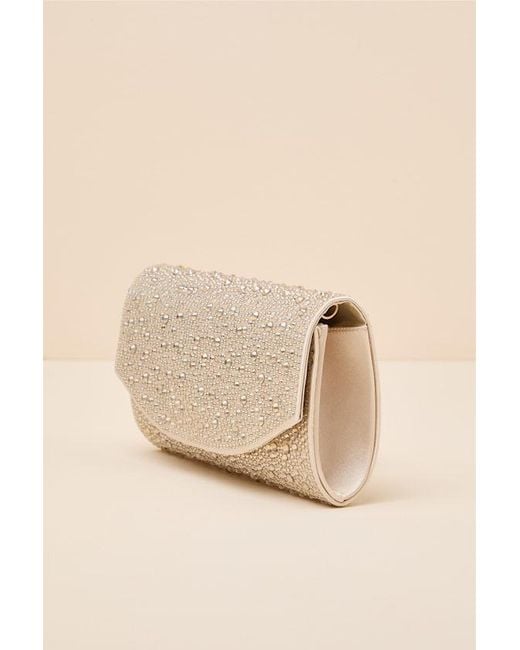 Lulus Natural Bindi Rhinestone Crossbody Clutch