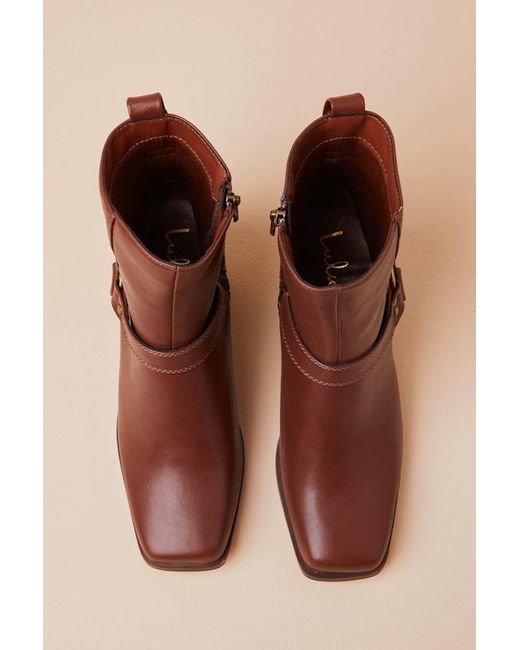 Lulus Brown Sammson Cognac Mid-Calf Moto Boots