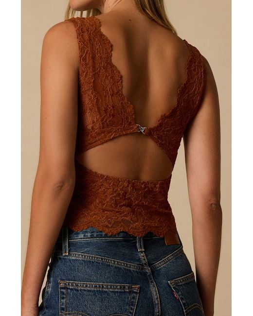Lulus Blue Danika Lace Tank Top