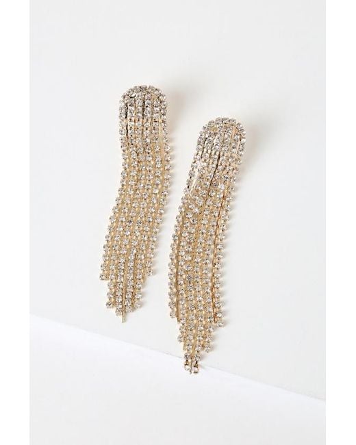 petit moments Brown Glitz Rhinestone Tassel Earrings