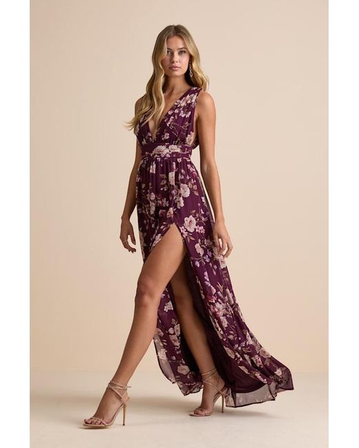 Lulus Purple Heavenly Hues Plum Floral Maxi Dress