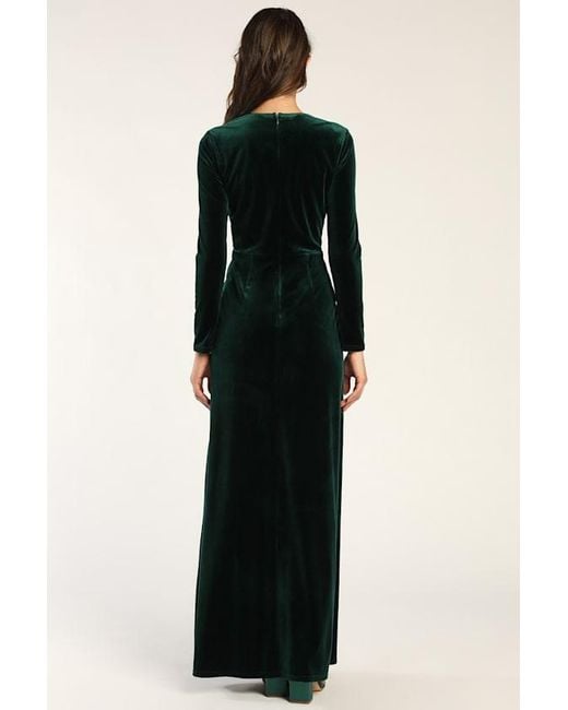 Lulus Black Sensational Memories Velvet Surplice Maxi Dress