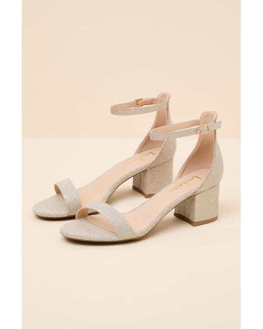 Lulus Multicolor Harper Glitter Ankle Strap Heels
