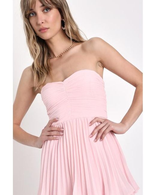 Lulus Pink Seriously Sensational Light Strapless Tiered Maxi Dress