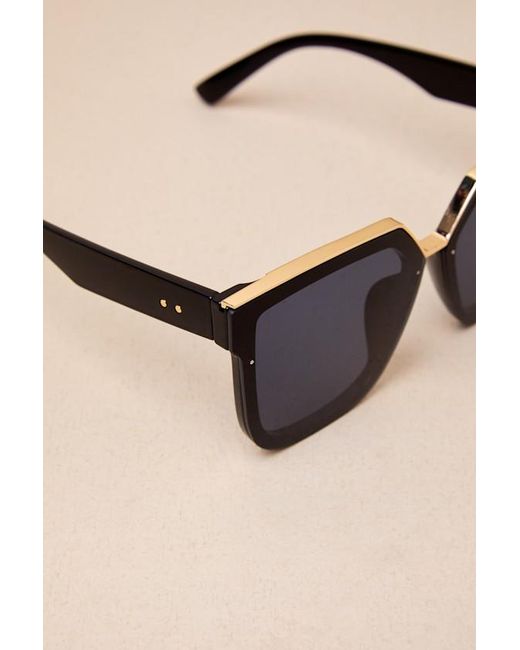 Lulus Black Main Frame Rimless Sunglasses