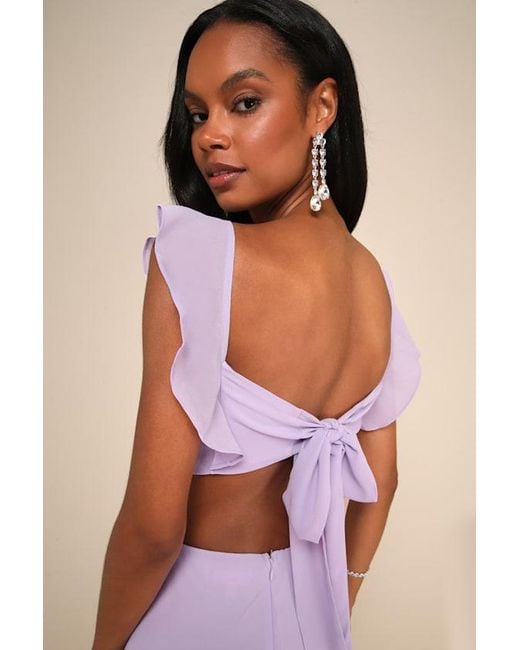 Lulus Pink Elegant Event Ruffled Tie-Back Tiered Maxi Dress