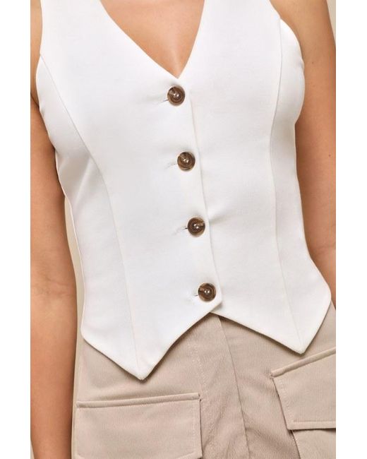 Lulus Natural Elevated Impression Sleeveless Vest Top