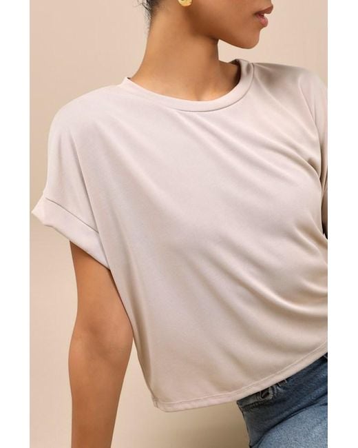 Lulus Natural Cool Instincts Short Sleeve Top