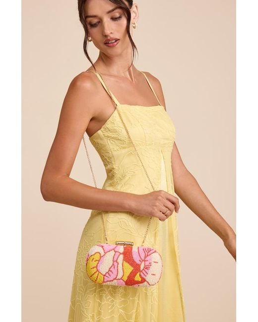 Lulus Pink Madden Multi Beaded Crossbody Clutch