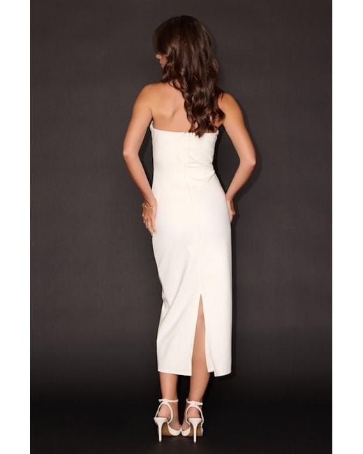 Lulus Black Iniko Strapless Bodycon Midi Dress