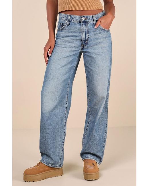 Levi's Blue Baggy Dad Medium Wash Mid-Rise Wide-Leg Jeans