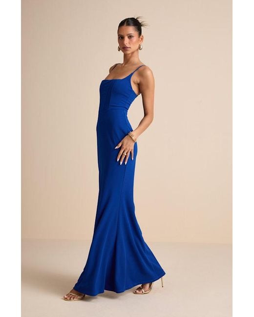 Lulus Blue Imre Sleeveless Mermaid Maxi Dress